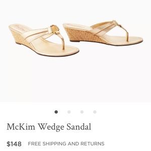Lilly Pulitzer Gold Wedge Sandals